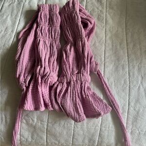 Pink crop pink tie top